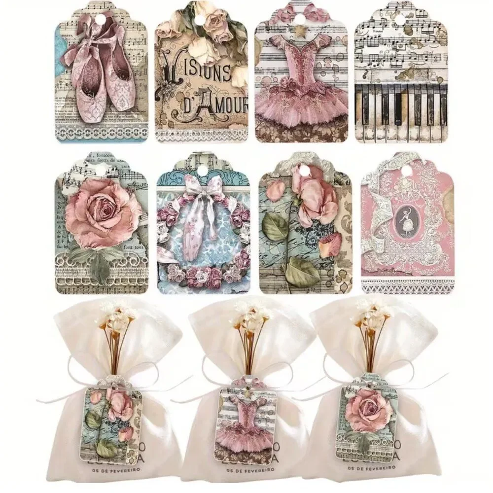 Shabby-Chic Gift Tags Vintage Ballet Hanging Tag Journal Clipart DIY Paper Craft